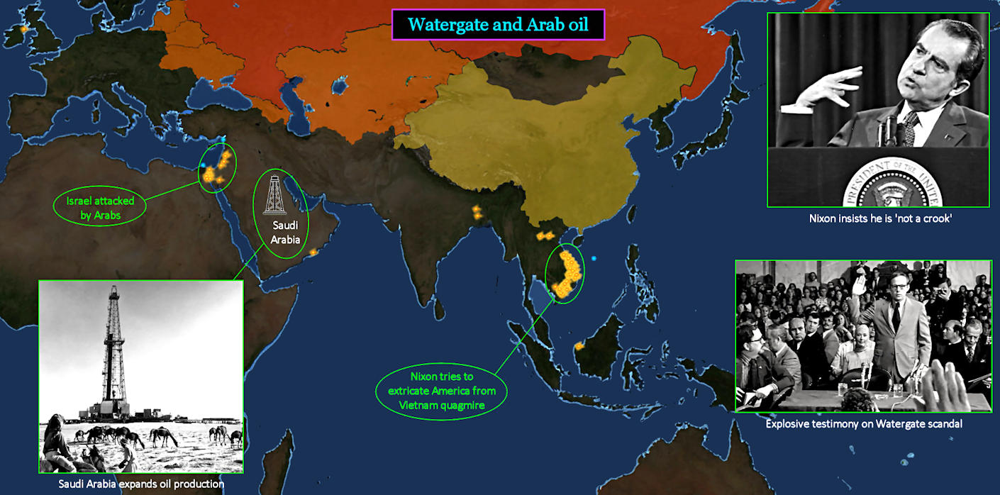 Watergate, Arab oil, 1970s map